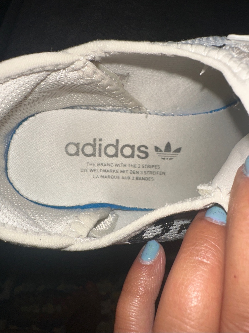 adidas White & Black Leopard Knit Sneakers - Picture 6 of 8